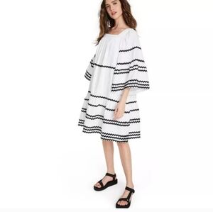 Lisa Marie Fernandez White Linen Boho Cottagecore‎ Babydoll Midi Dress size XS-M